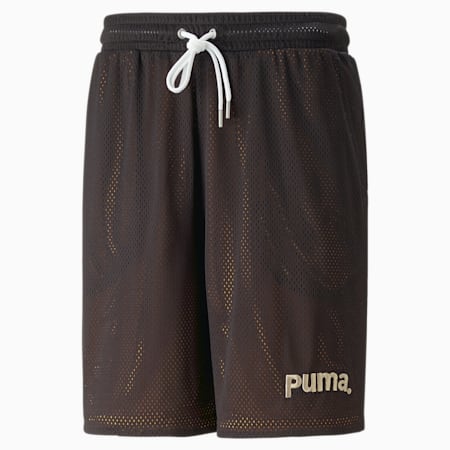 PUMA Team 8" Mesh Shorts Men, PUMA Black, small-SEA