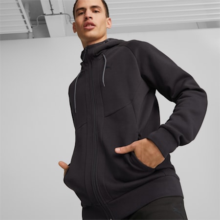 PUMATECH Men's Full-Zip Hoodie, PUMA Black, small-AUS