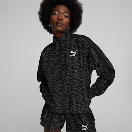 T7 Woven Jacket Women, PUMA Black, small-AUS