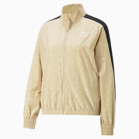 T7 Woven Women's Jacket, Light Sand, small-IND