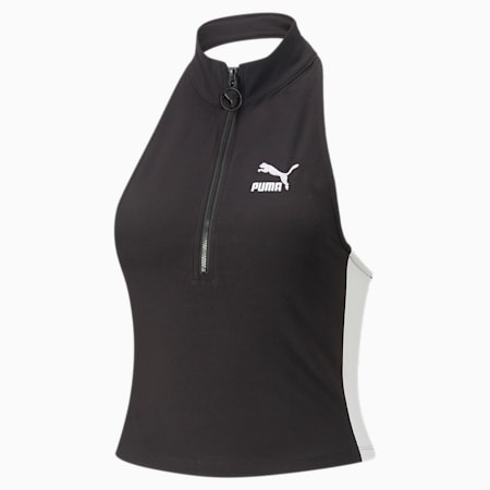 T7 Half-Zip Mock Neck Tee Women, PUMA Black, small-AUS