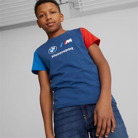 T-shirt à logo BMW M Motorsport ESS Enfant et Adolescent, Pro Blue-M color, small-DFA