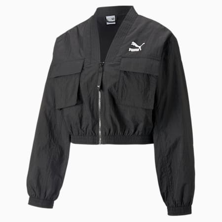 Dare To Woven Jacket Women, PUMA Black, small-DFA