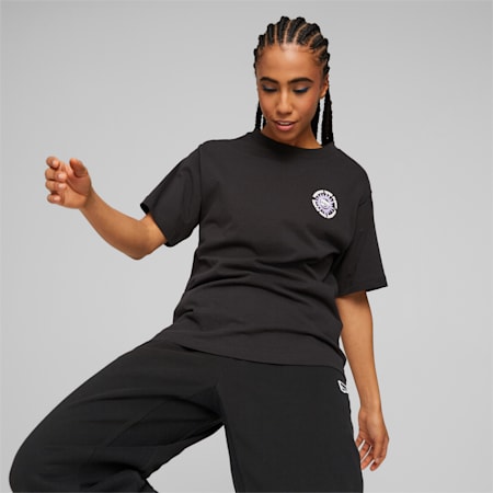 Downtown Relaxed Graphic Tee Women, PUMA Black, small