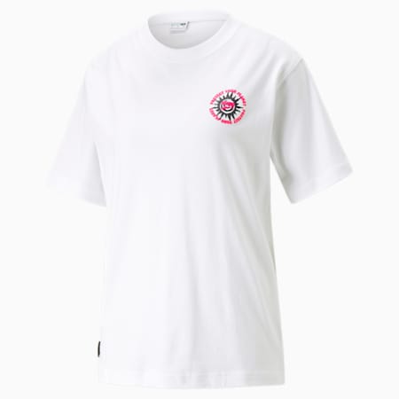 Downtown Relaxed Graphic Tee Women, PUMA White, small-SEA