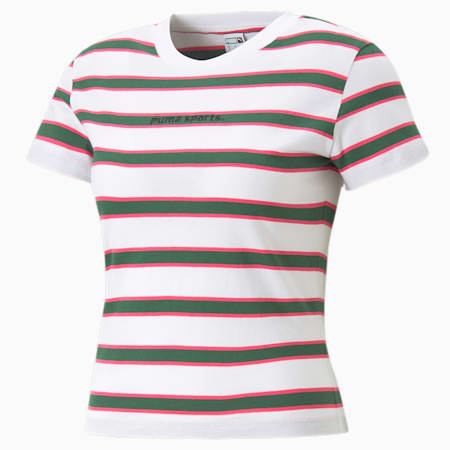 PUMA TEAM T-Shirt für Frauen, PUMA White-Yarn dye, small