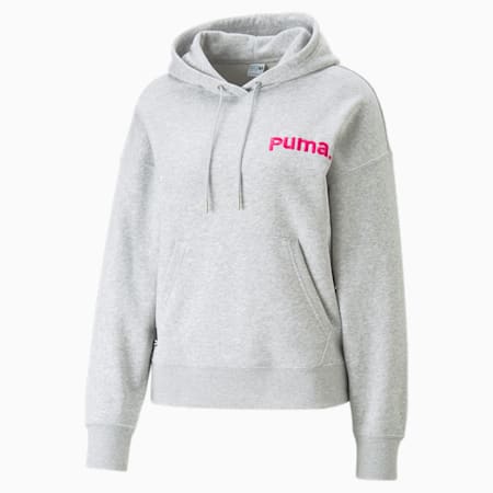 PUMA TEAM Hoodie Women, Light Gray Heather, small-PHL