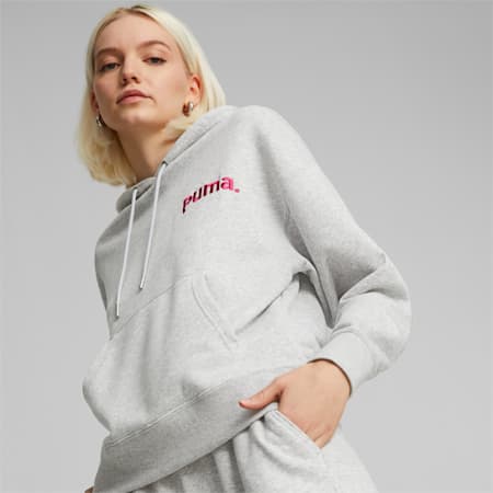 PUMA TEAM Hoodie Women, Light Gray Heather, small-PHL