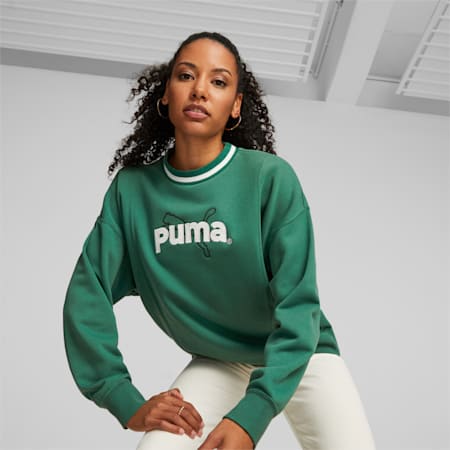 PUMA TEAM Mock Neck Sweatshirt Women, Vine, small-SEA