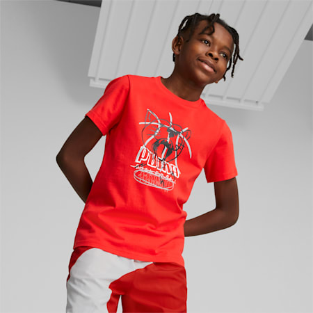 Basketball Tee Youth, For All Time Red, small