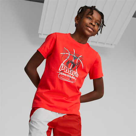 T-shirt da basket da ragazzo, For All Time Red, small