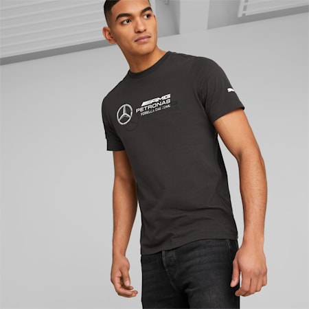 Mercedes-AMG Petronas Motorsport Men's Logo Tee, PUMA Black, small-AUS