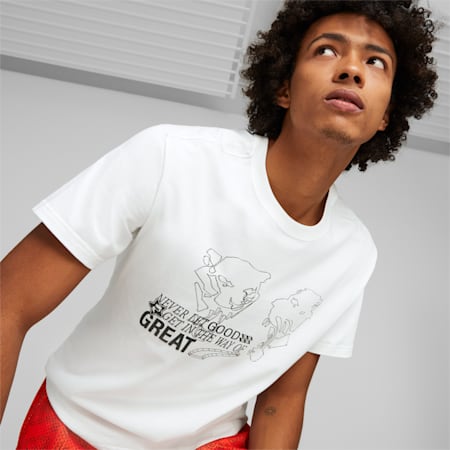 New Era Basketball Tee Men, PUMA White, small-PHL