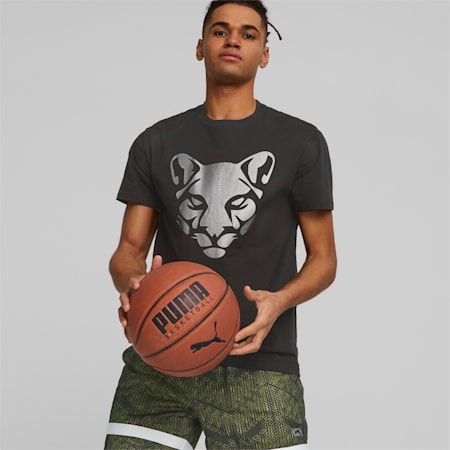 Technical Basketball Tee Men, PUMA Black, small-PHL