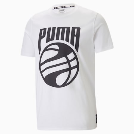 Camiseta de baloncesto Posterize para hombre, PUMA White, small