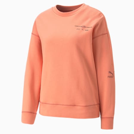 Classics RE:ESCAPE Crew Neck Sweater Women, Hibiscus Flower, small