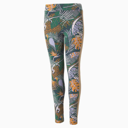 Młodzieżowe legginsy T7 Vacay Queen Printed, Dusty Tan, small