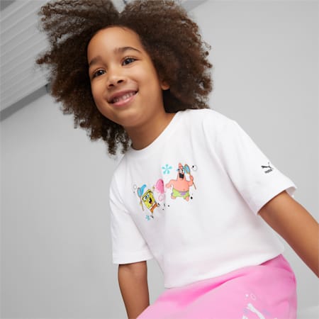 PUMA x SPONGEBOB Tee Kids, PUMA White, small-PHL