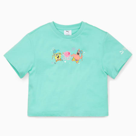 PUMA x SPONGEBOB Tee Kids, Mint, small-DFA