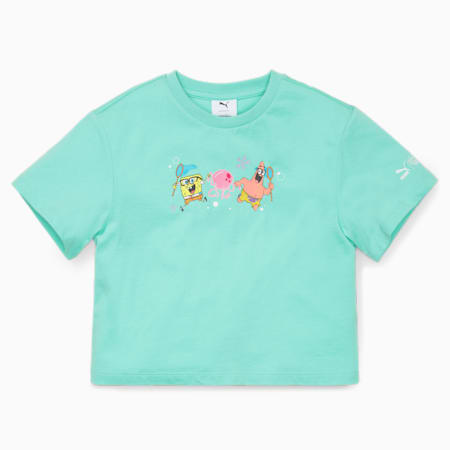 PUMA x SPONGEBOB Kids' Relaxed Fit T-Shirt, Mint, small-IND
