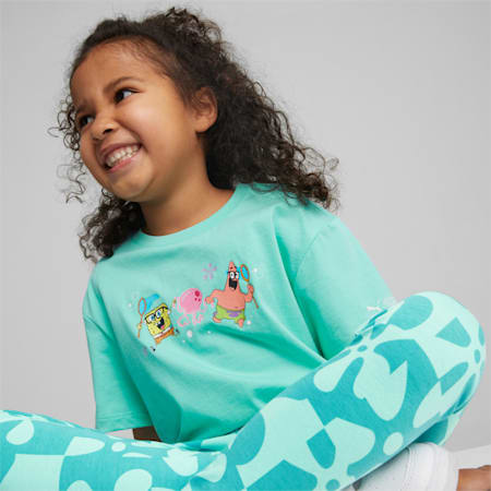 PUMA x SPONGEBOB Tee Kids, Mint, small