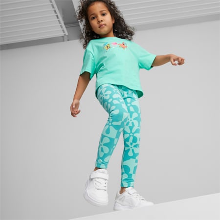 PUMA x SPONGEBOB Leggings Kids, Mint, small-DFA