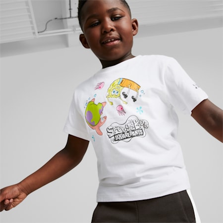 Dziecięca koszulka PUMA x SPONGEBOB, PUMA White, small