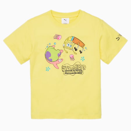 PUMA x SPONGEBOB Tee Kids, Lucent Yellow, small-SEA