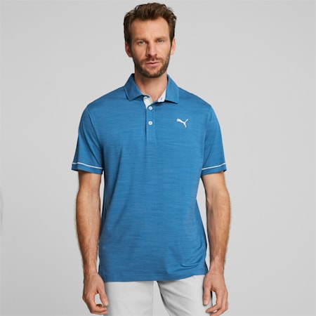Cloudspun Haystack Golf Polo Shirt Men, Lake Blue Heather-High Rise, small