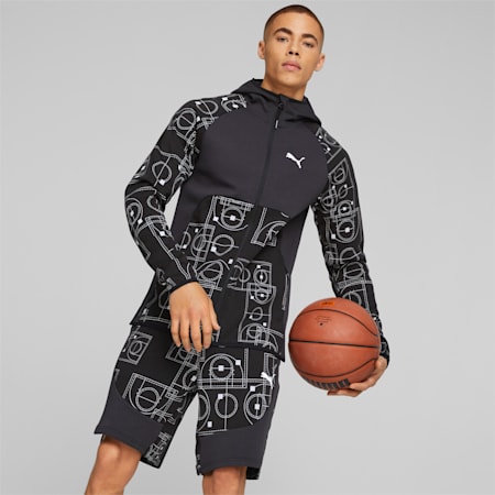 MVP Dime Basketball Jacket Men, PUMA Black-AOP, small-PHL