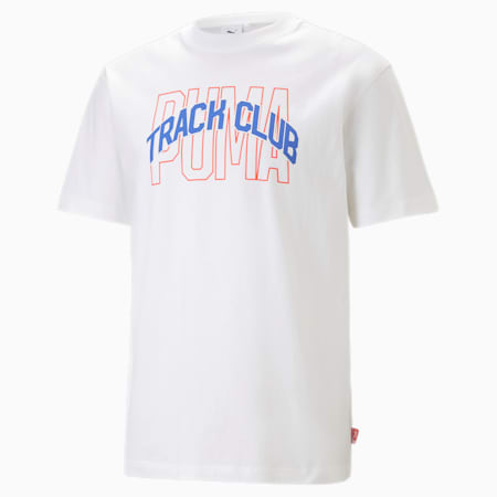 T-shirt à imprimés Track Meet, PUMA White, small-DFA