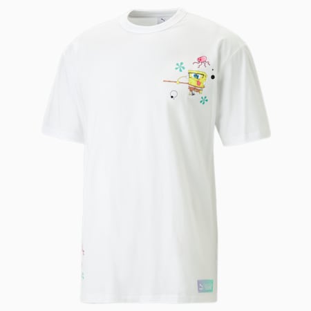 PUMA x SPONGEBOB חולצת טי שירט גרפית  לגברים, PUMA White, small-DFA
