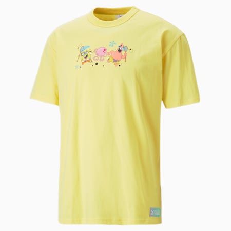 Camiseta gráfica PUMA x SPONGEBOB para hombre, Lucent Yellow, small