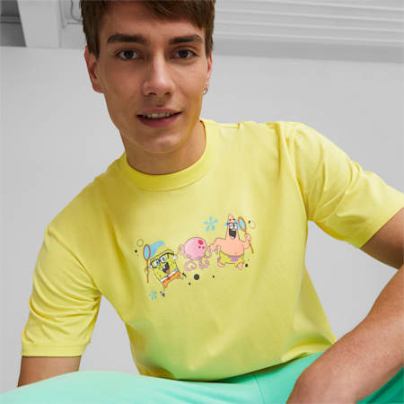 PUMA x SPONGEBOB Graphic Tee Men, Lucent Yellow, small-DFA