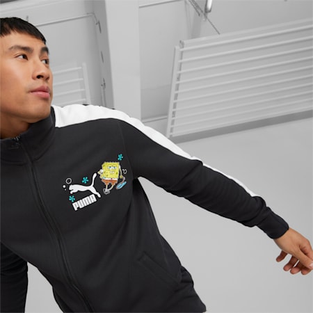 PUMA x SPONGEBOB T7 Track Jacket Men, PUMA Black, small-DFA