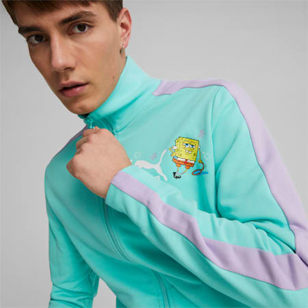 جاكيت رياضي للرجال PUMA x SPONGEBOB T7, Mint, small-DFA