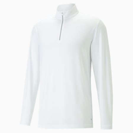 You-V Quarter-Zip Men's Golf Sweatshirt, Bright White, small-AUS