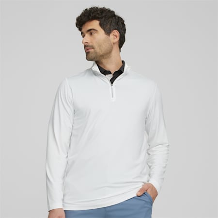 YouV Quarter-Zip Men's Golf Sweatshirt, Bright White, small
