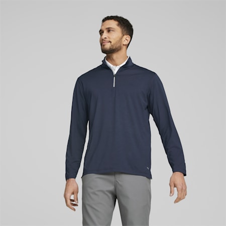 You-V Quarter-Zip Men's Golf Sweatshirt, Navy Blazer, small-AUS