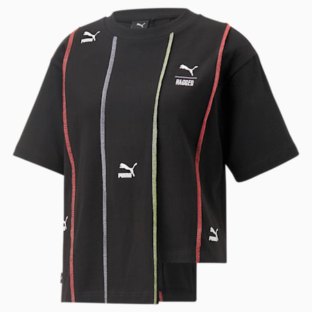 PUMA x THE RAGGED PRIEST Tee Women, PUMA Black, small-SEA