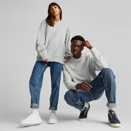 UPTOWN Sweatshirt mit Rundhalsausschnitt, Light Gray Heather, small