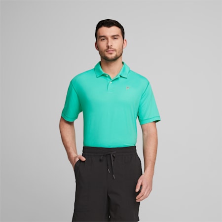 PUMA x PALM TREE CREW Golf-Poloshirt Herren, AQUA GREEN, small