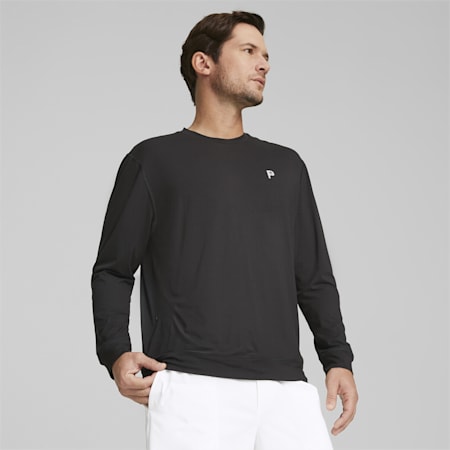 PUMA x Palm Tree Crew Golf Crew Neck voor heren, PUMA Black, small