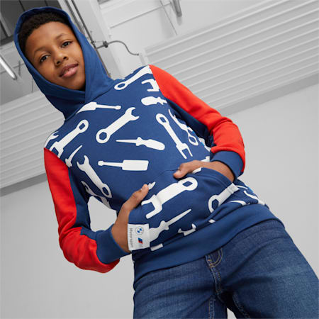 BMW M Motorsport Hoodie für Kinder, Pro Blue-M color, small