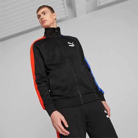 T7 ICONIC Track Jacket Men, PUMA Black-Royal Sapphire, small-DFA