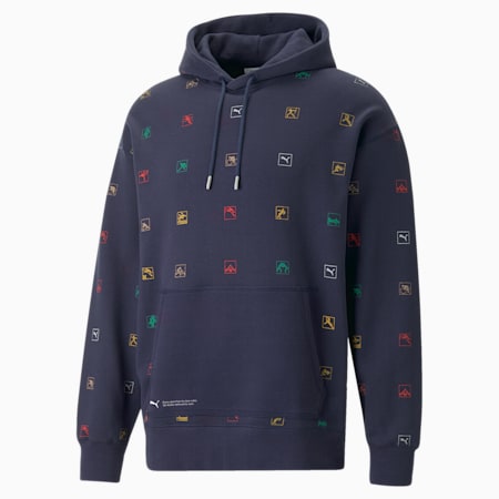 Felpa con cappuccio MMQ Graphic da uomo, PUMA Navy, small