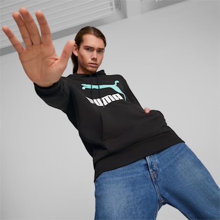 Classics Logo Hoodie Men, PUMA Black-Mint, small