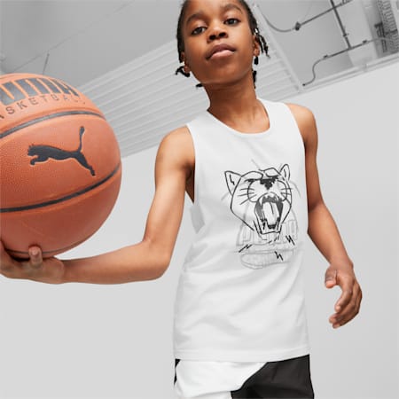 Basketball Tank Youth, PUMA White, small