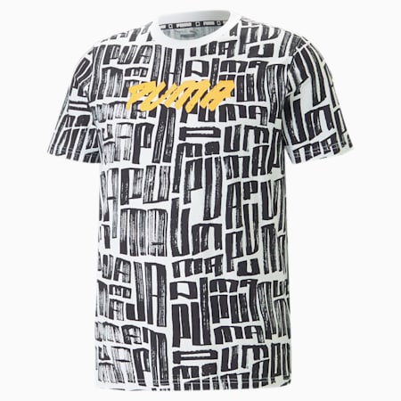 T-shirt de basket Hoops Printed Homme, PUMA White, small-DFA