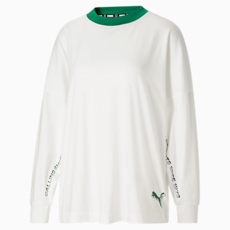 The Screen Langarm-Basektball-Shirt Damen, Puma White, small